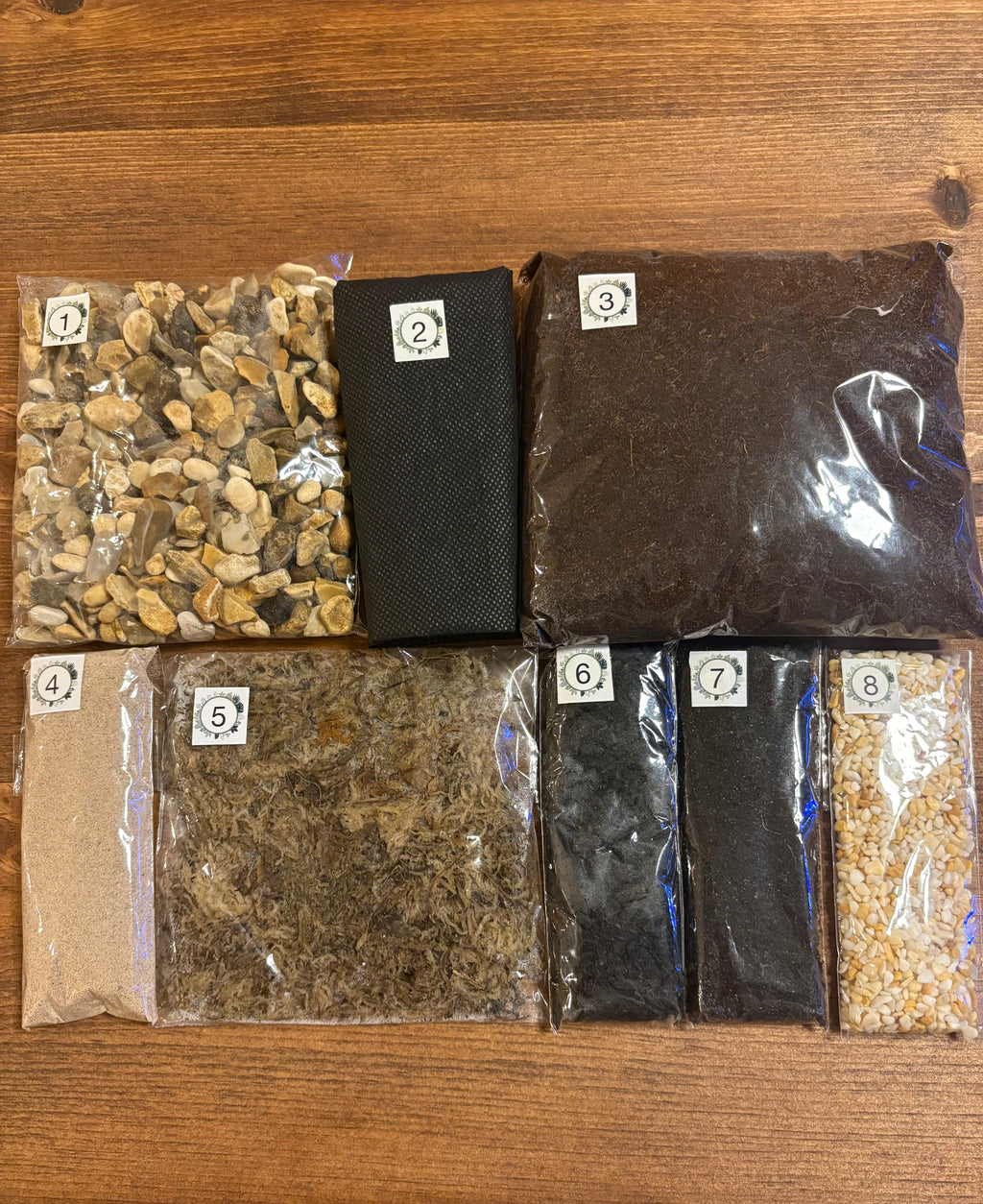 DIY terrarium kit with plants substrate and jar